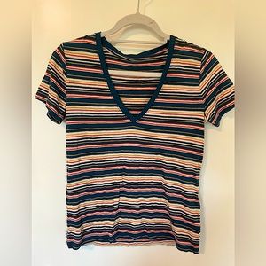 Madewell striped Vneck Tshirt